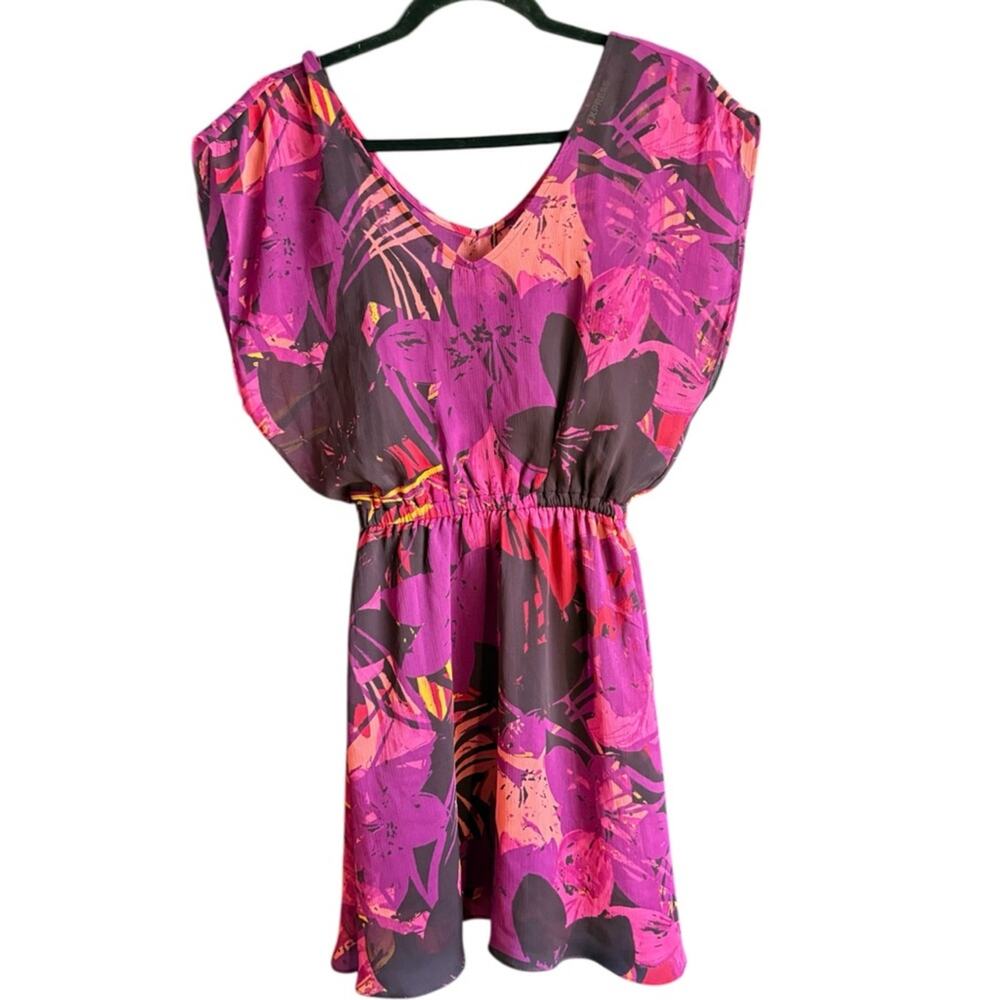 Express Y2K Pink and Purple Floral Dress size XS - Picture 4 of 11